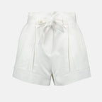 Hanno white shorts, Iro cotton shorts, adjustable waist shorts, women's summer shorts, chic white shorts