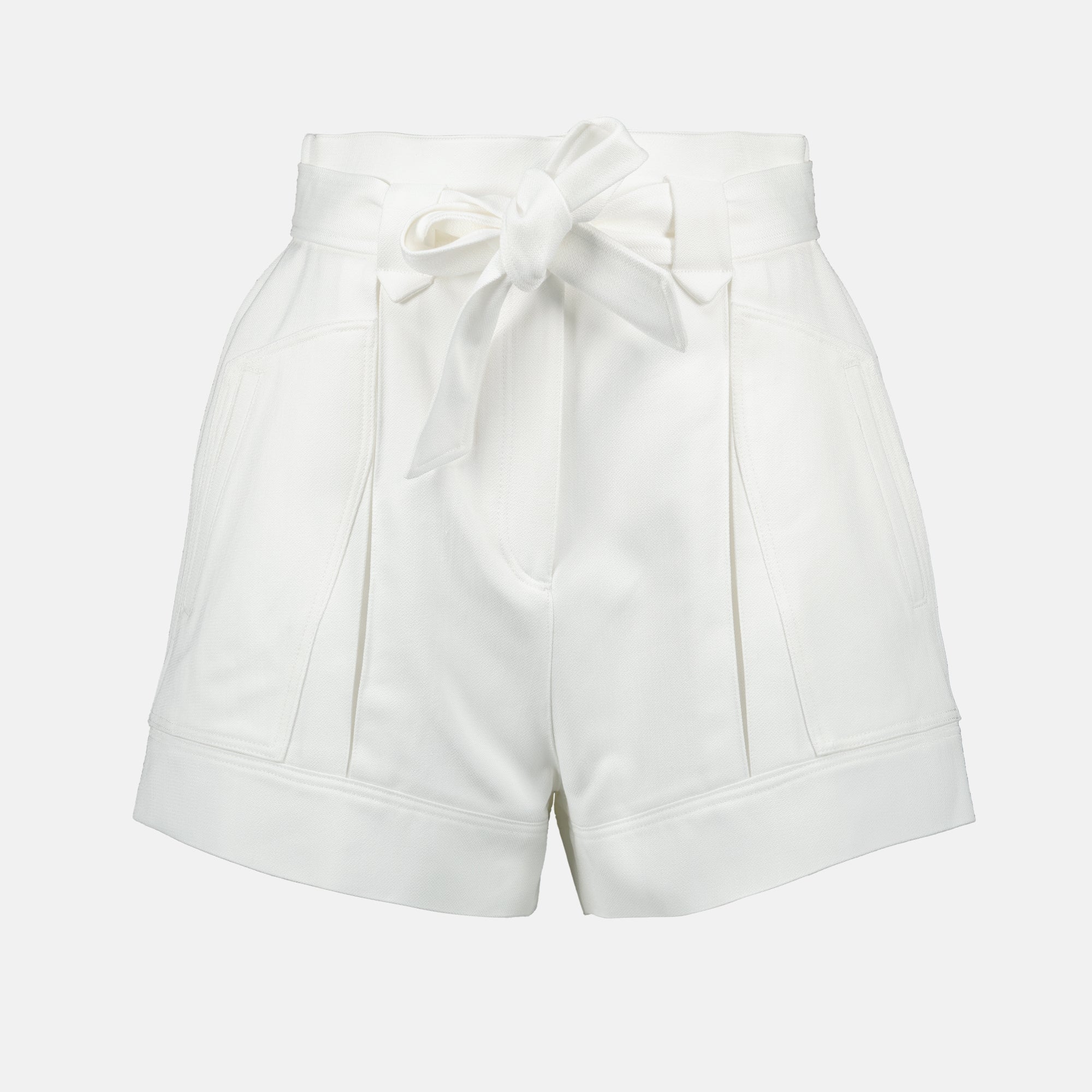 Hanno white shorts, Iro cotton shorts, adjustable waist shorts, women's summer shorts, chic white shorts