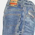 D-Macro jeans, denim jeans, faded blue jeans, wide cut jeans, vintage effect jeans