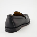 Dior Granville Moccasins, Grain Leather Moccasins, Luxury Black Moccasins, Autumn-Winter Collection, High-End Footwear