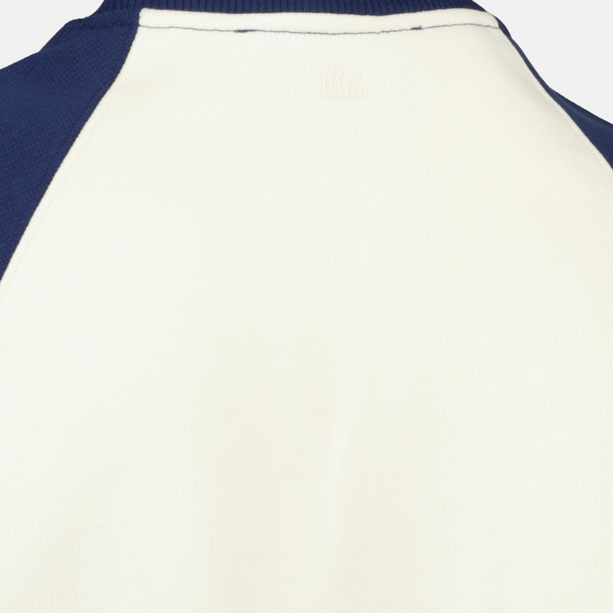 Image of Sweatshirt ami de coeur tissé bleu et blanc by Ami PARIS for Unisex - Season Spring-Summer 2026 - Detail View 2