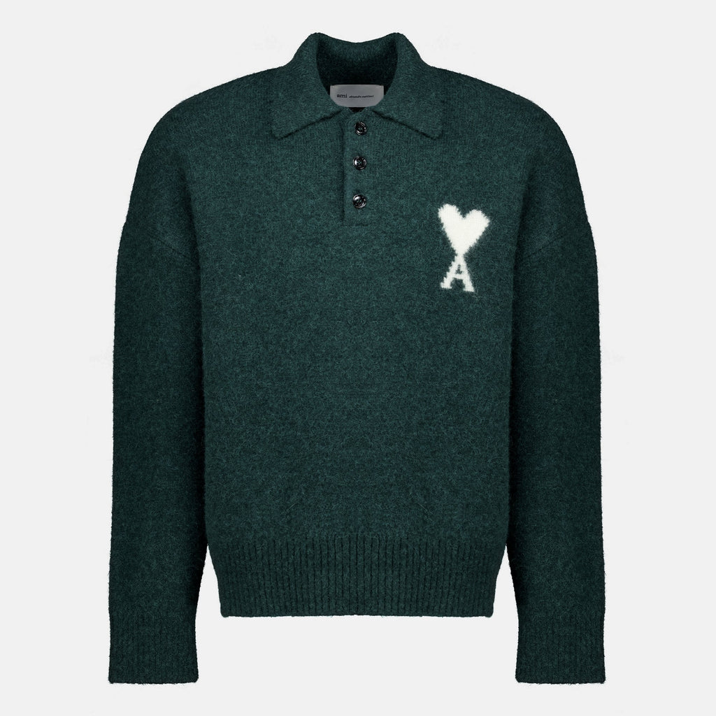 Maglione in alpaca verde scuro