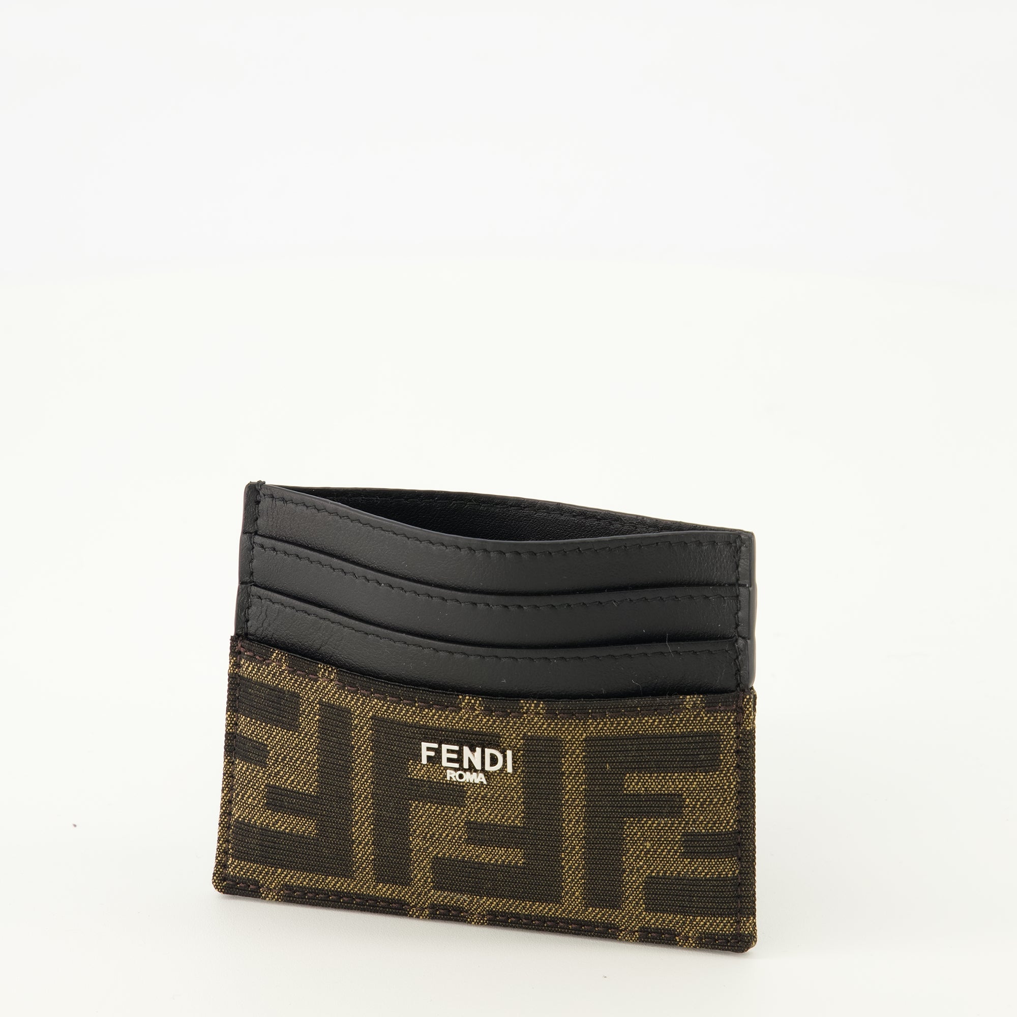 Image of FF Brown Card Holder by Fendi for Men - Season Spring-Summer 2026 - Detail View 1