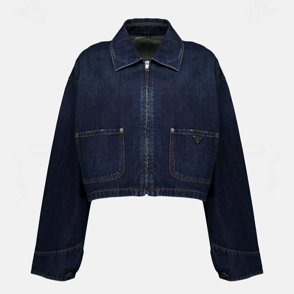 Veste en jean bleu foncé