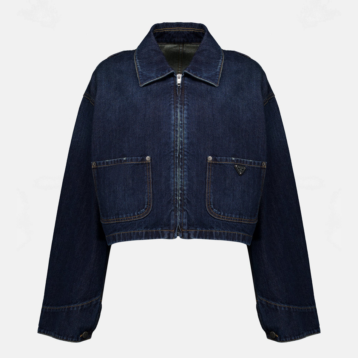Veste en jean bleu foncé