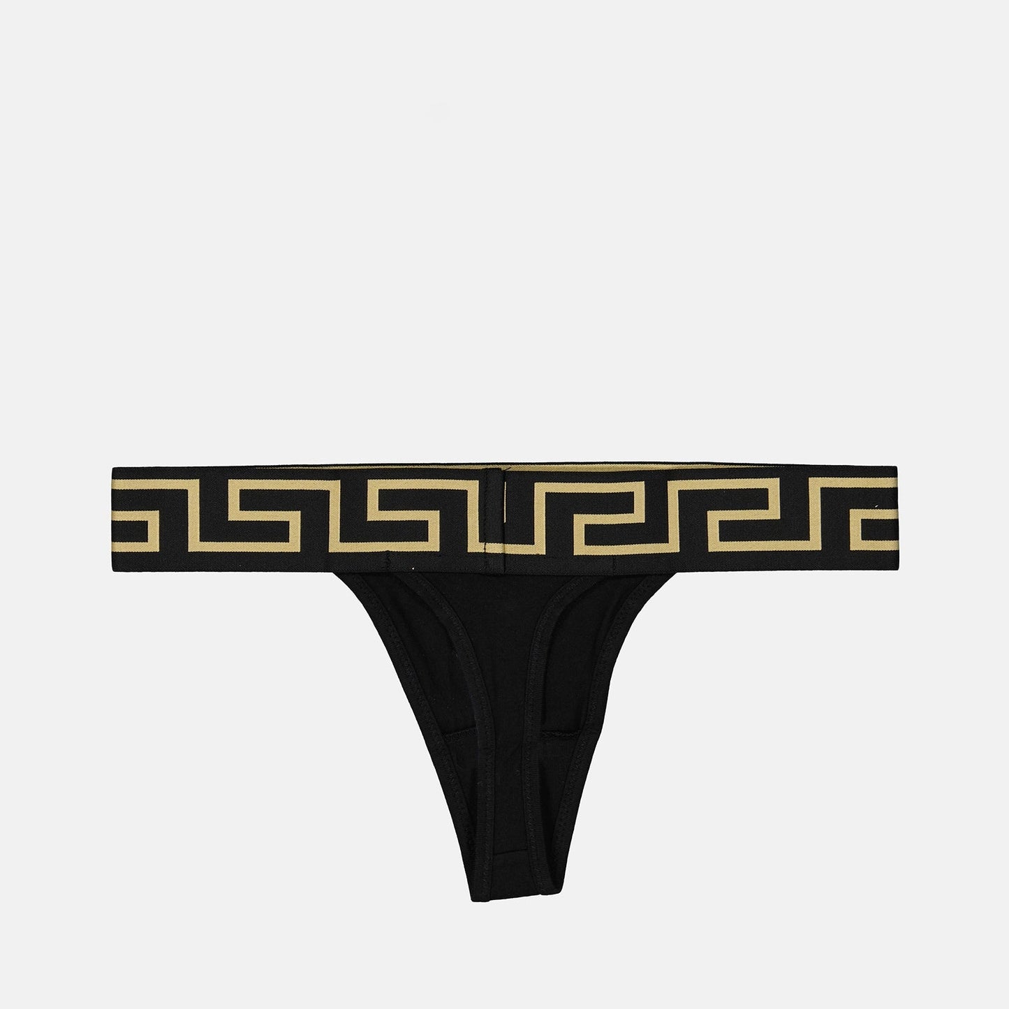 Versace, Medusa Greca, luxury lingerie, black string, designer underwear