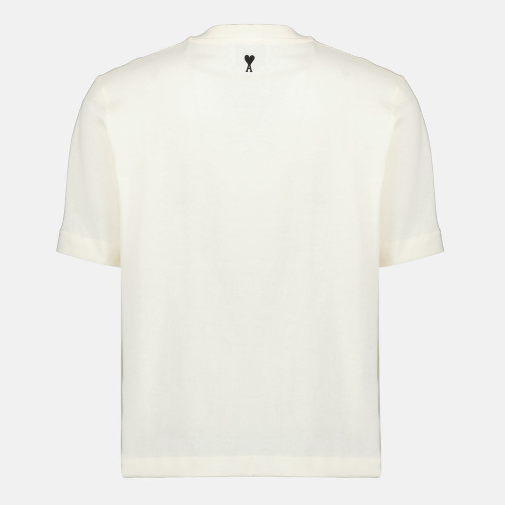 Imagen de camiseta blanca con estampado de Ami PARIS para unisex - Temporada Primavera-Verano 2026 - Vista trasera