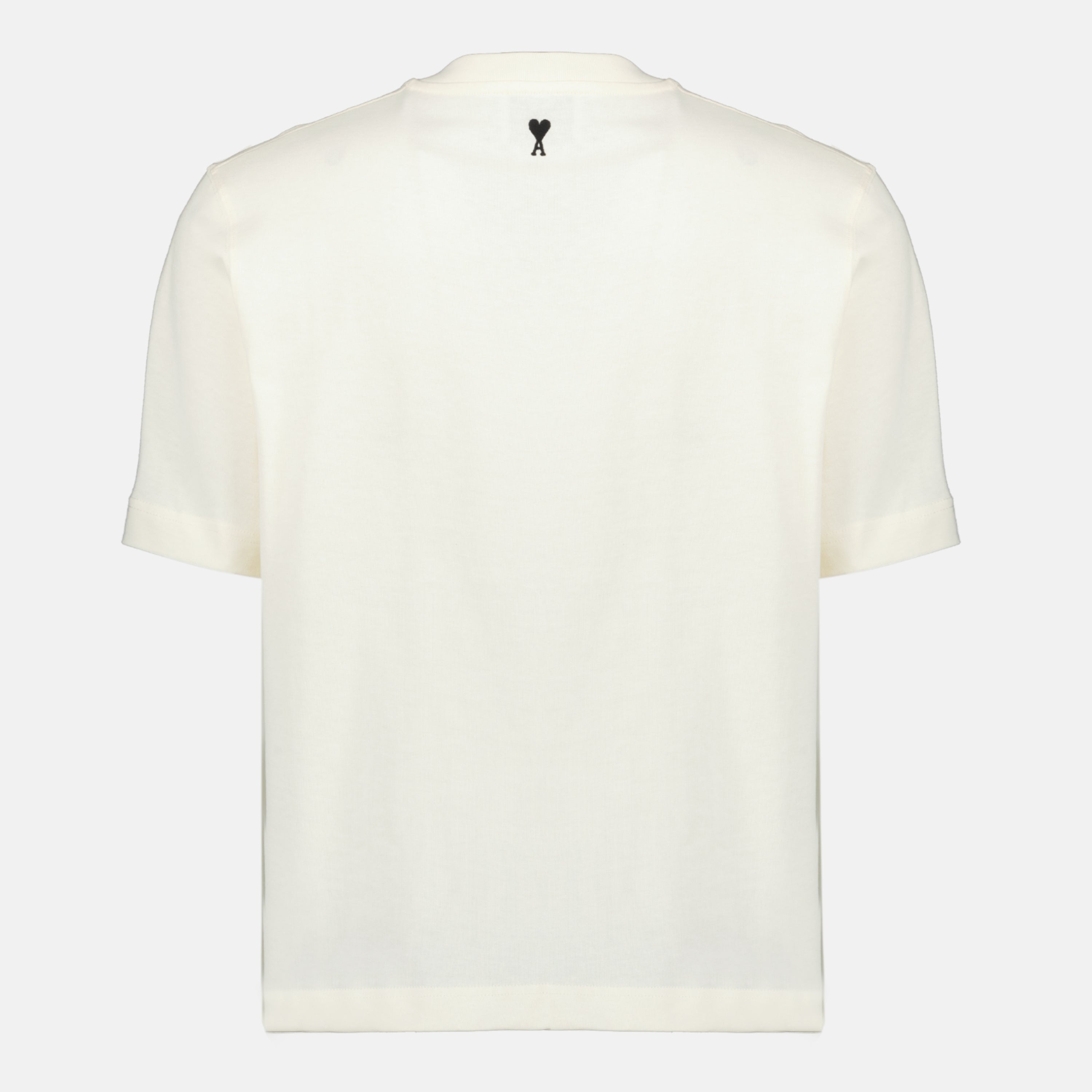 Image of Printed White and Red T-Shirt by Ami PARIS for Unisex - Season Spring-Summer 2026 - Back View