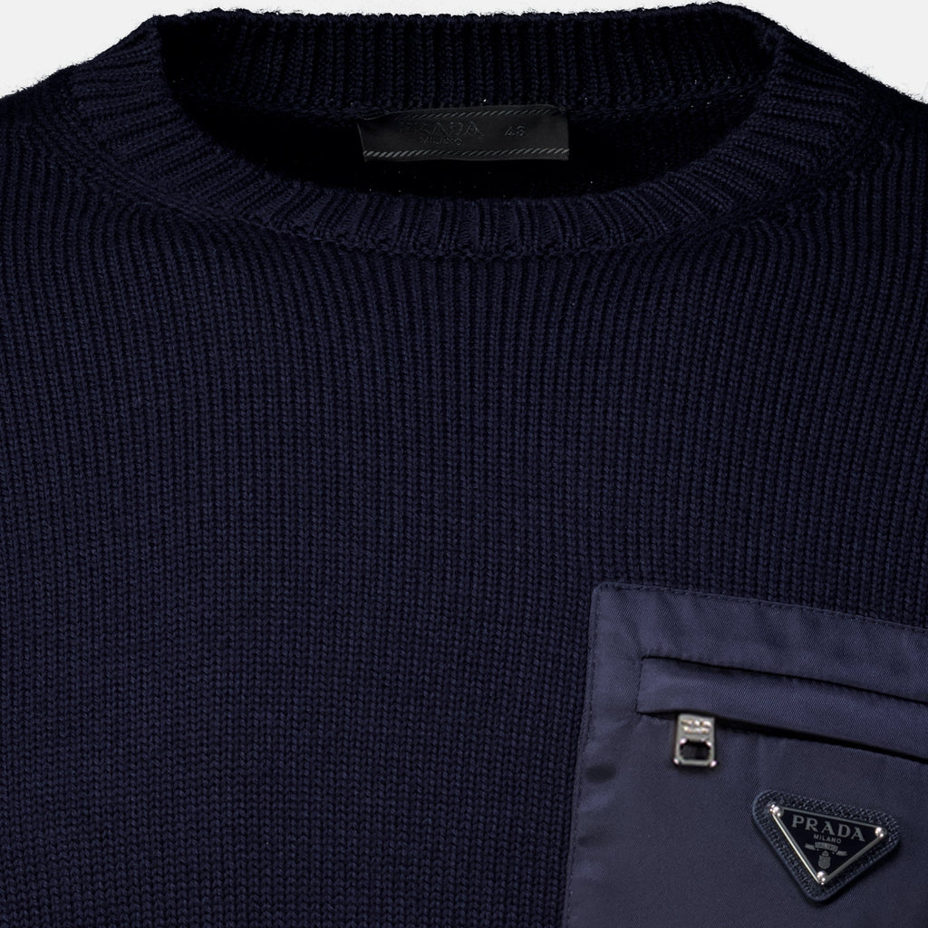 Pull en Maille Bleu Marine