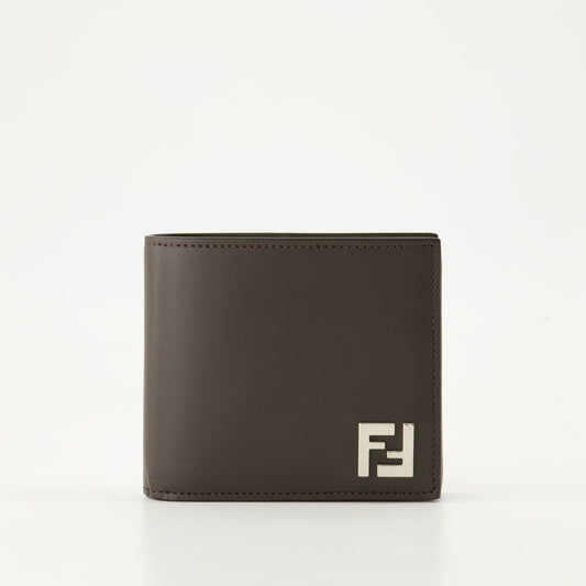 Fendi wallet, compact leather wallet, brown leather wallet, luxury accessories, designer wallet