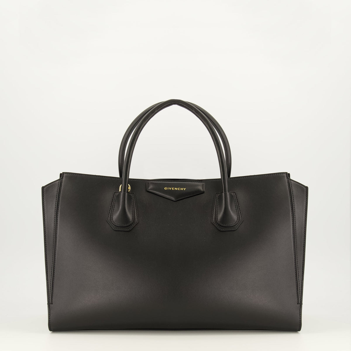Mala Antigona Catchall Medium em pele preta