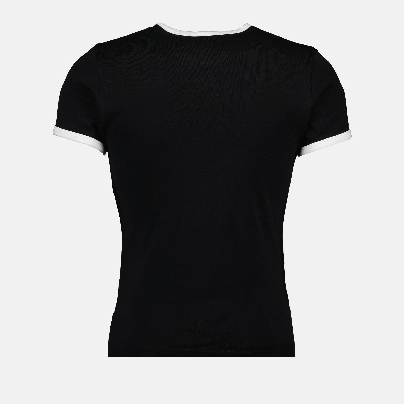 contrast T-shirt, black and white T-shirt, embroidered logo T-shirt, premium cotton T-shirt, modern T-shirt