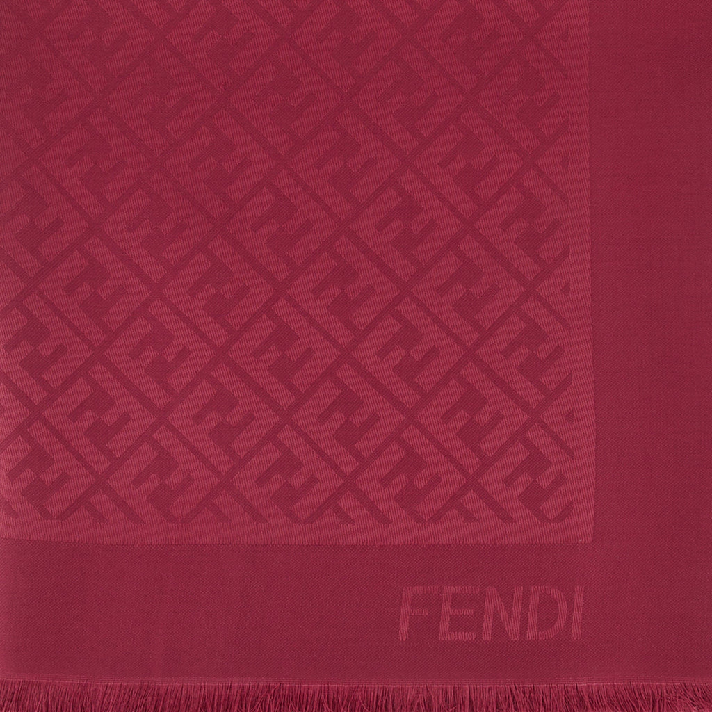 Châle FF en laine et soie jacquard