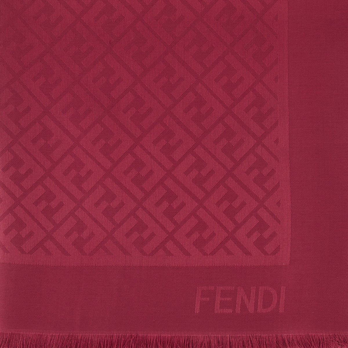 Châle FF en laine et soie jacquard