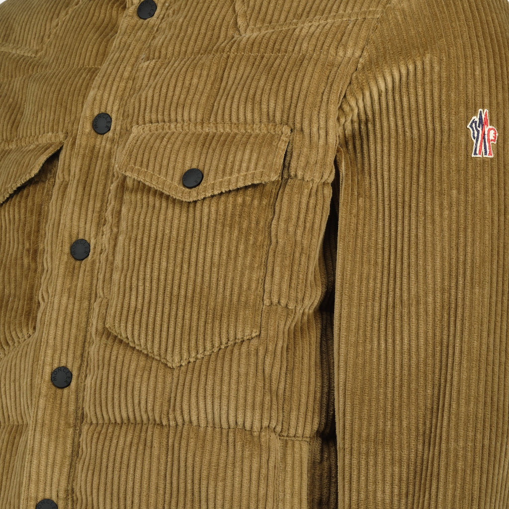 Gelt down shirt, Moncler Grenoble, brown shirt, Autumn-Winter 2025, corduroy outerwear