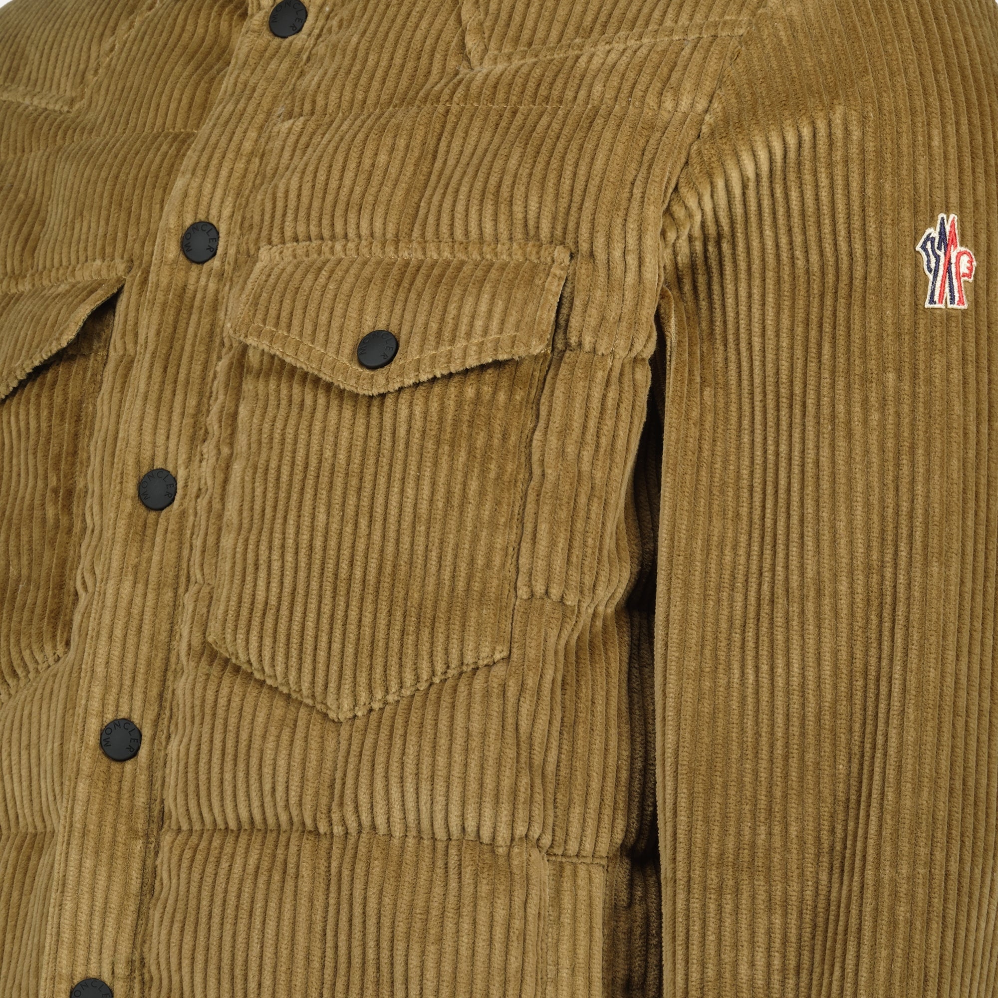 Gelt down shirt, Moncler Grenoble, brown shirt, Autumn-Winter 2025, corduroy outerwear