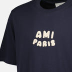 Ami Paris T-shirt, navy T-shirt, oversized T-shirt, cotton T-shirt, unisex fashion