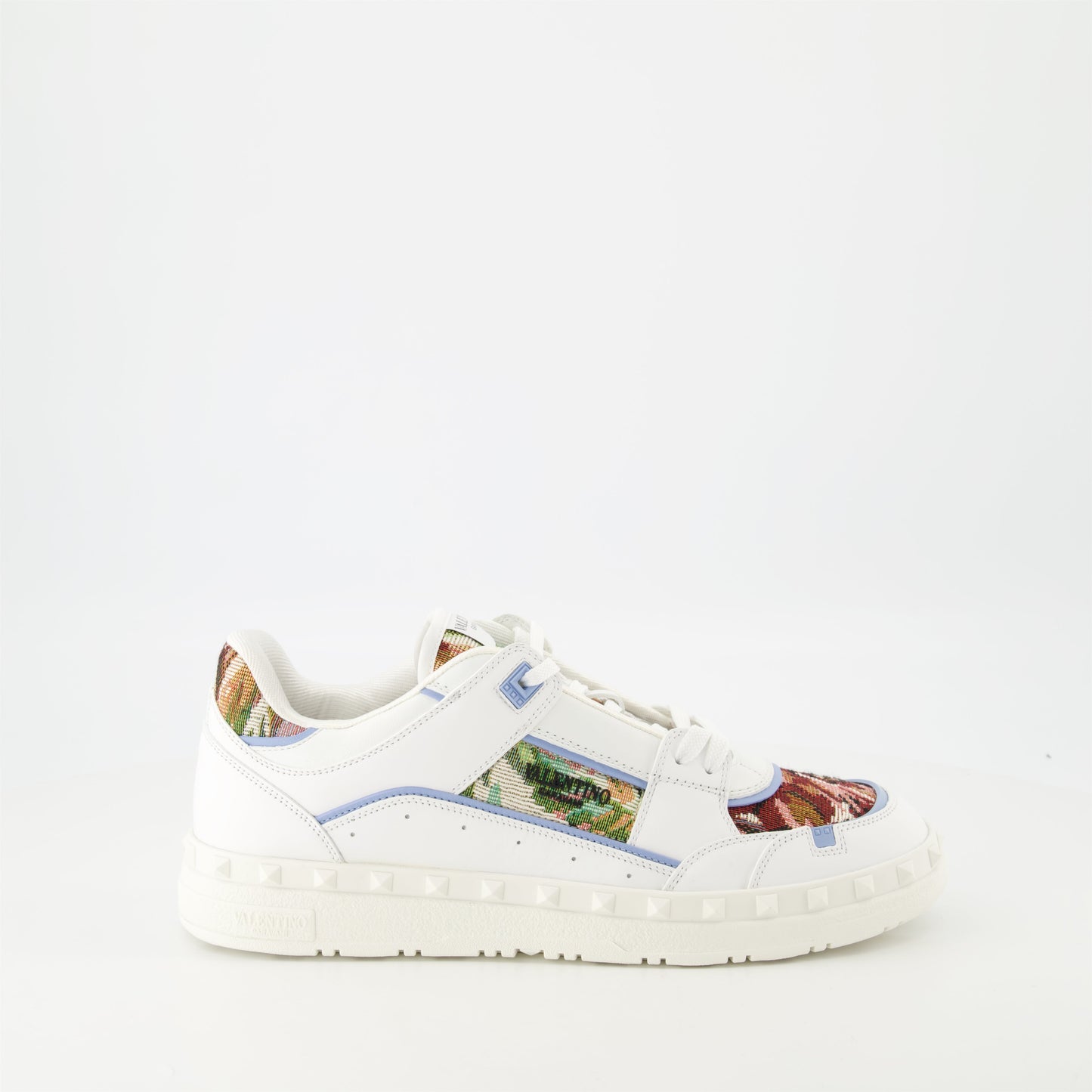 Freedots Sneakers, Valentino, Embroidered Sneakers, Leather Sneakers, Floral Motif Sneakers