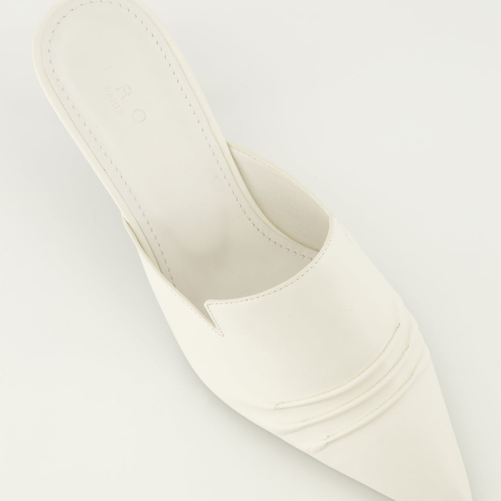 Plissée Heeled Mules