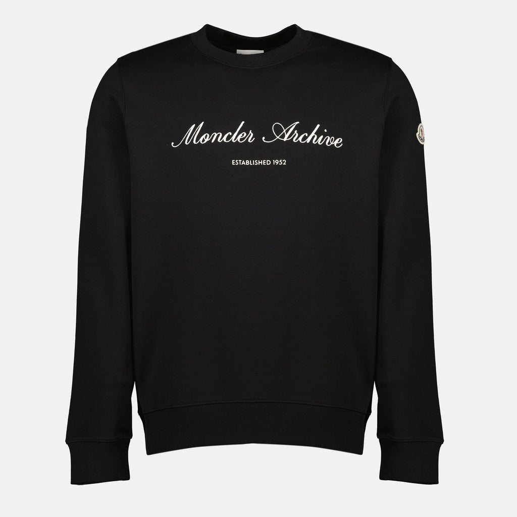Bilde av svart logo sweatshirt fra Moncler for menn - Sesong Vår-Sommer 2026 - Frontvisning