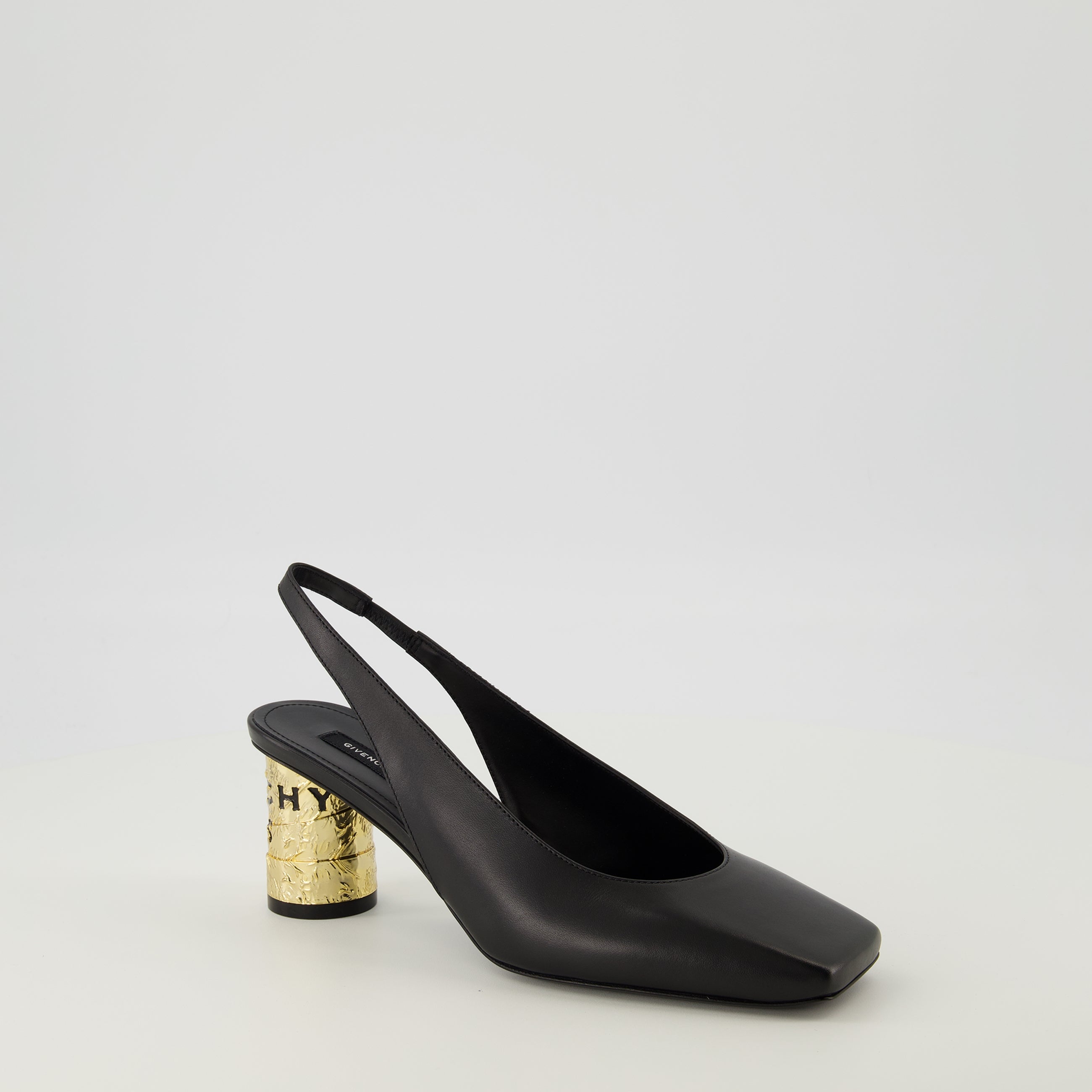 Image of Givenchy Black Tape Heels by Givenchy for Women - Season Spring-Summer 2026 - Front Right Three-Quarter View