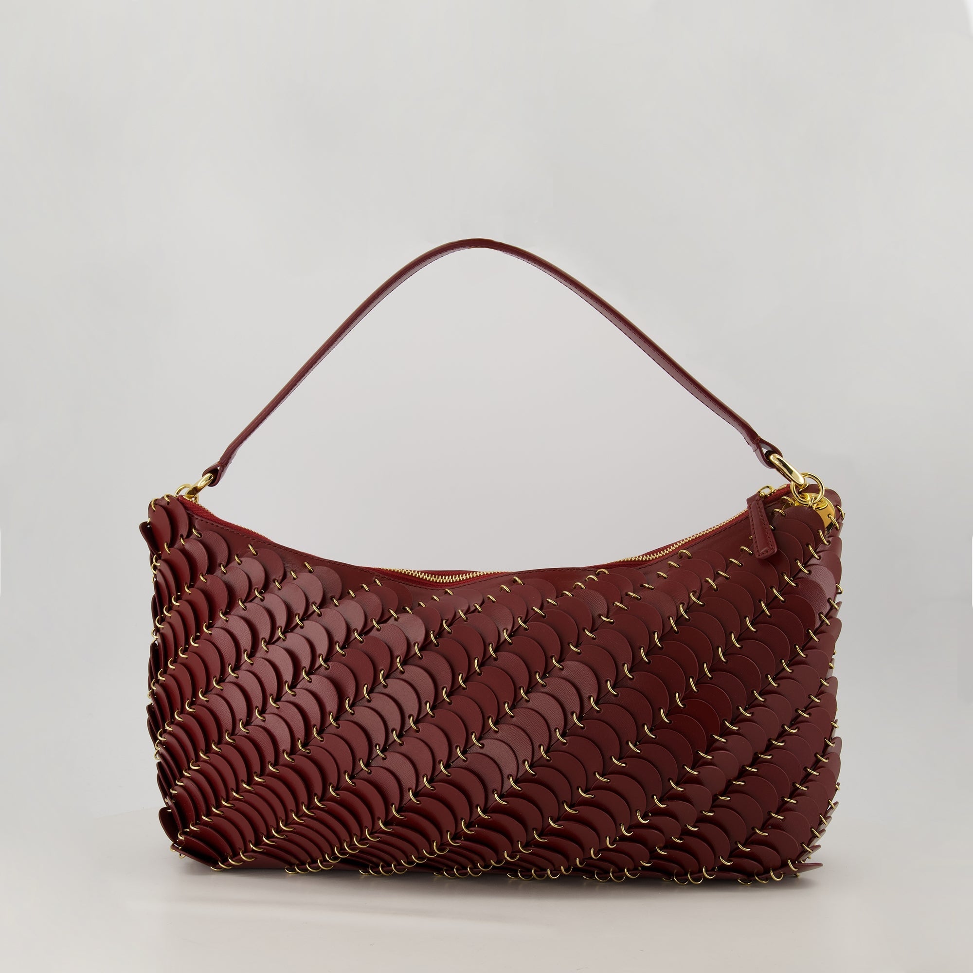 Paco Bag, Rabanne handbag, calf leather bag, designer accessories, stylish bags