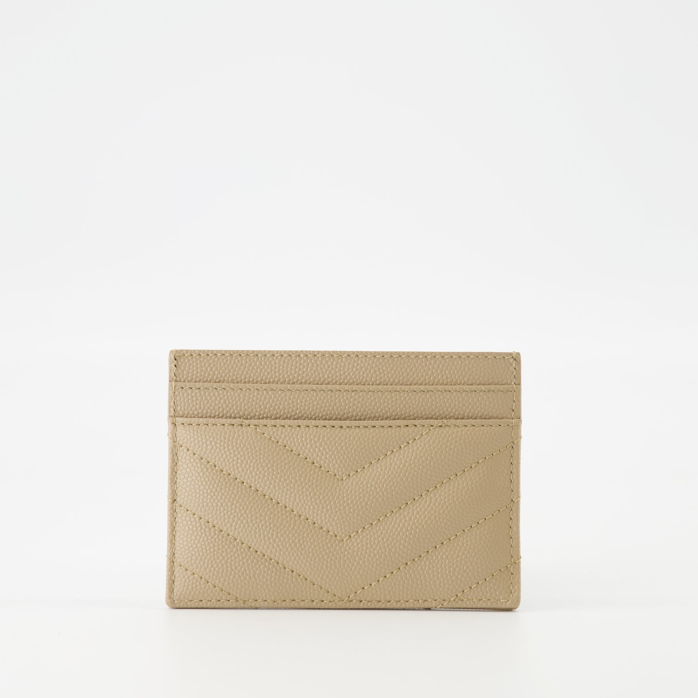 Imagen del porta tarjetas Cassandre beige de Saint Laurent para mujeres - Temporada Otoño-Invierno 2024 - Vista trasera