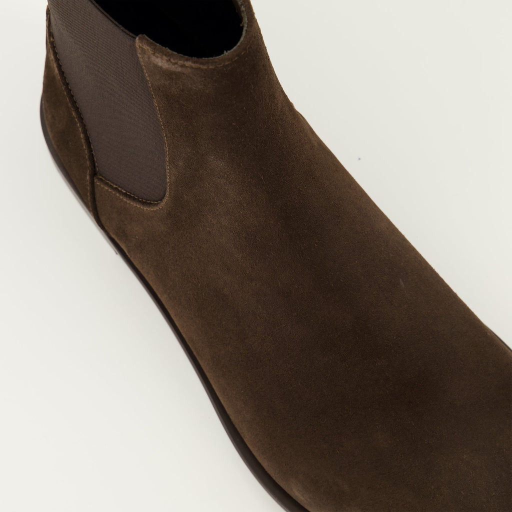 Fendi Chelsea Boots, FF Squared, brown suede boots, pull-on boots, premium footwear