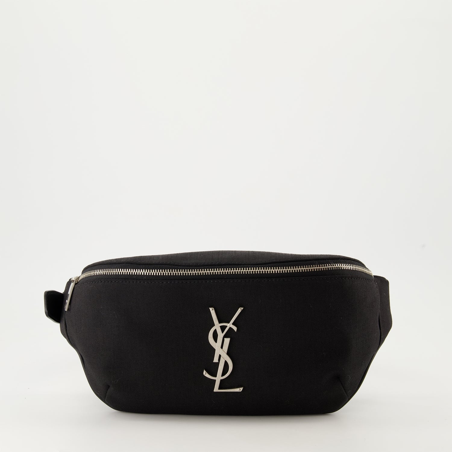 Saint Laurent waist bag, black nylon bag, adjustable strap bag, luxury accessories, Cassandre collection