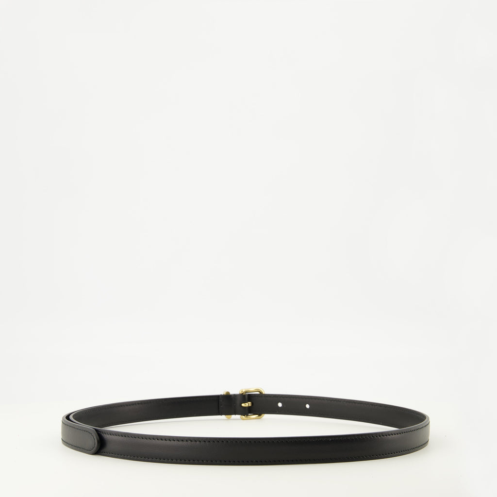 black leather belt, Miu Miu, calfskin accessories, designer belt, luxury fashion