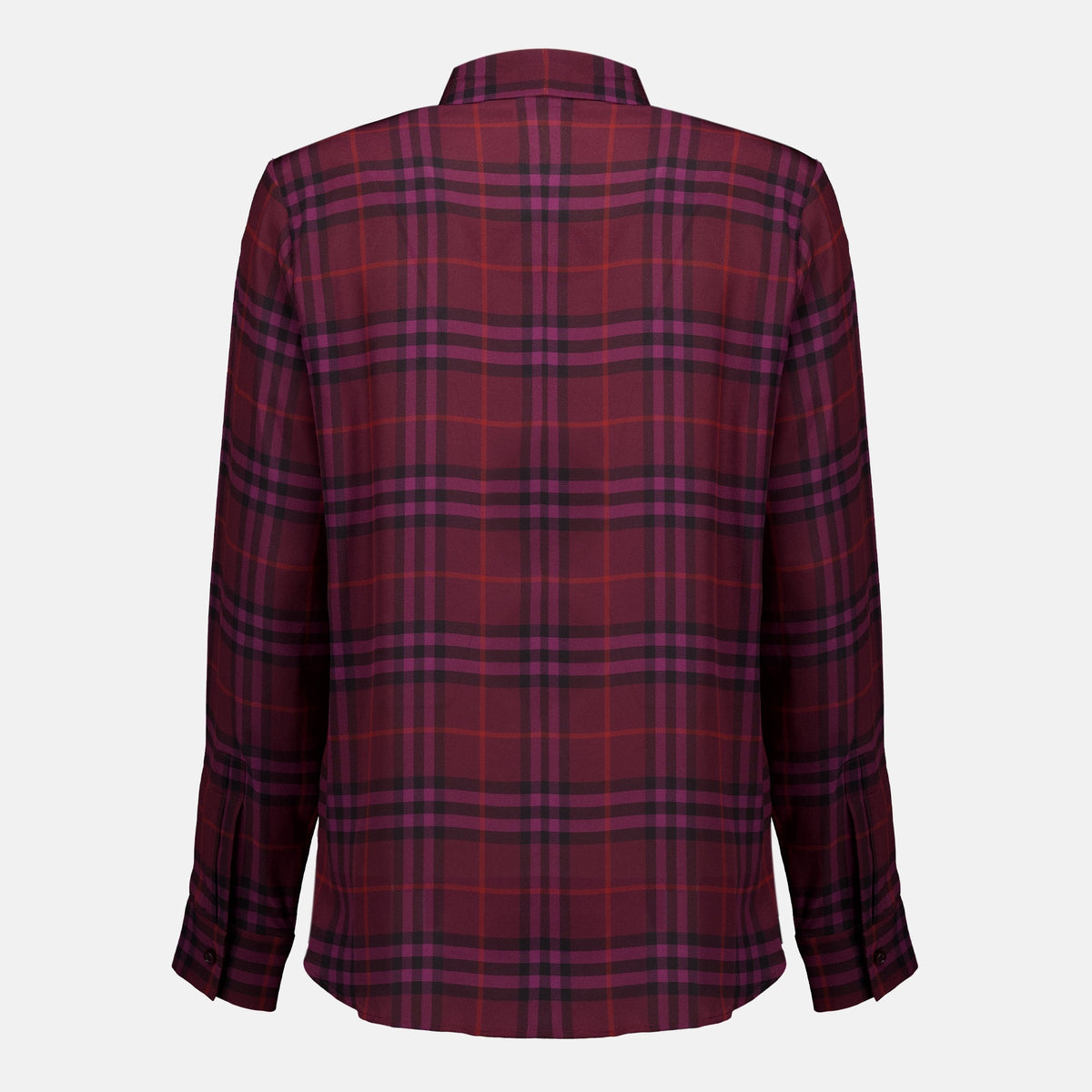Blusa in seta a quadri con collo da annodare