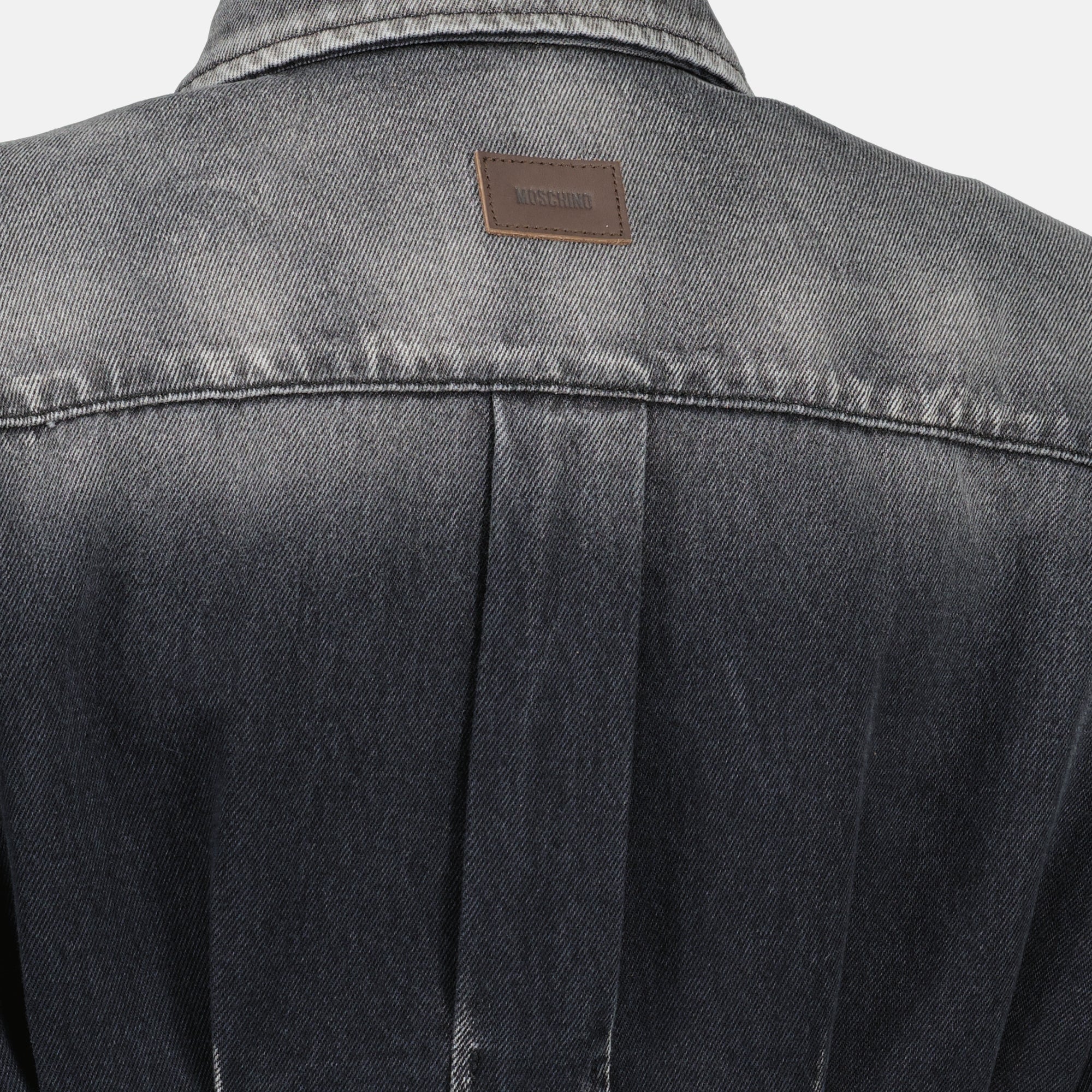 Moschino denim shirt, black shirt for women, tailored denim shirt, cotton denim clothing, stylish women's shirts