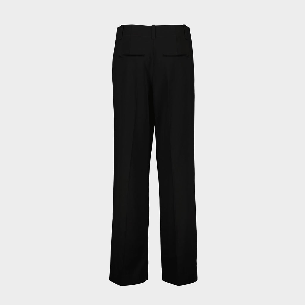 black trousers, Khaite Lenton trousers, straight-cut trousers, high-rise fit, women's fashion