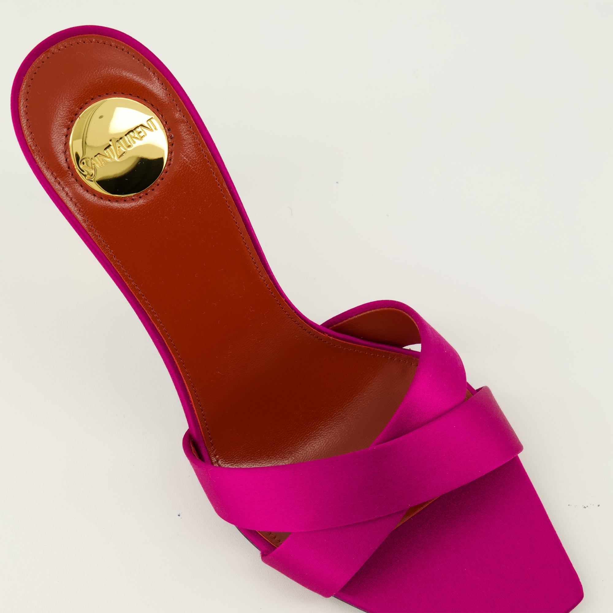 Image of Opyum Heeled Mules by Saint Laurent for Women - Season Spring-Summer 2026 - Top Detail View