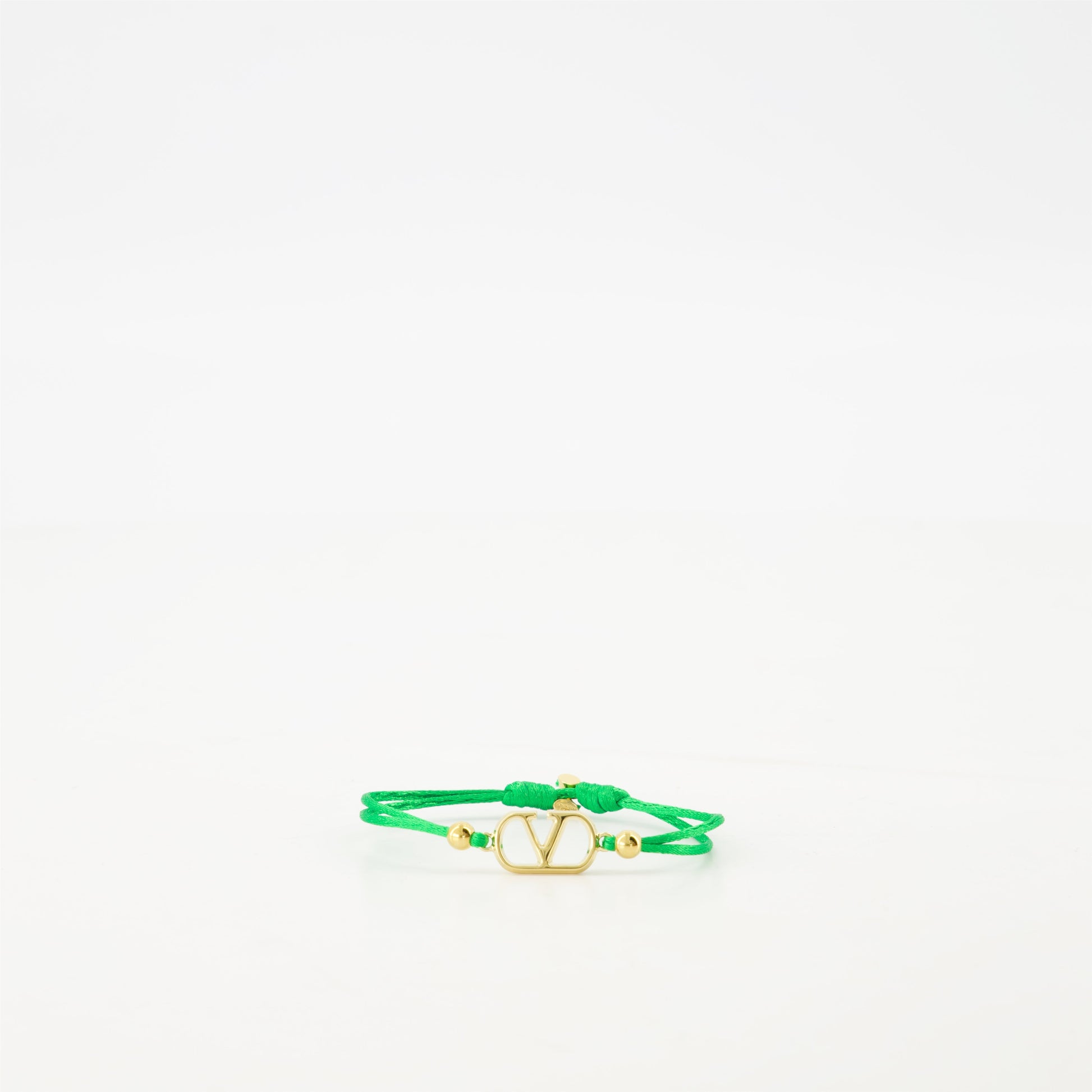 VLogo bracelet, Valentino accessories, green cord bracelet, gold finish bracelet, fashion bracelet 2025