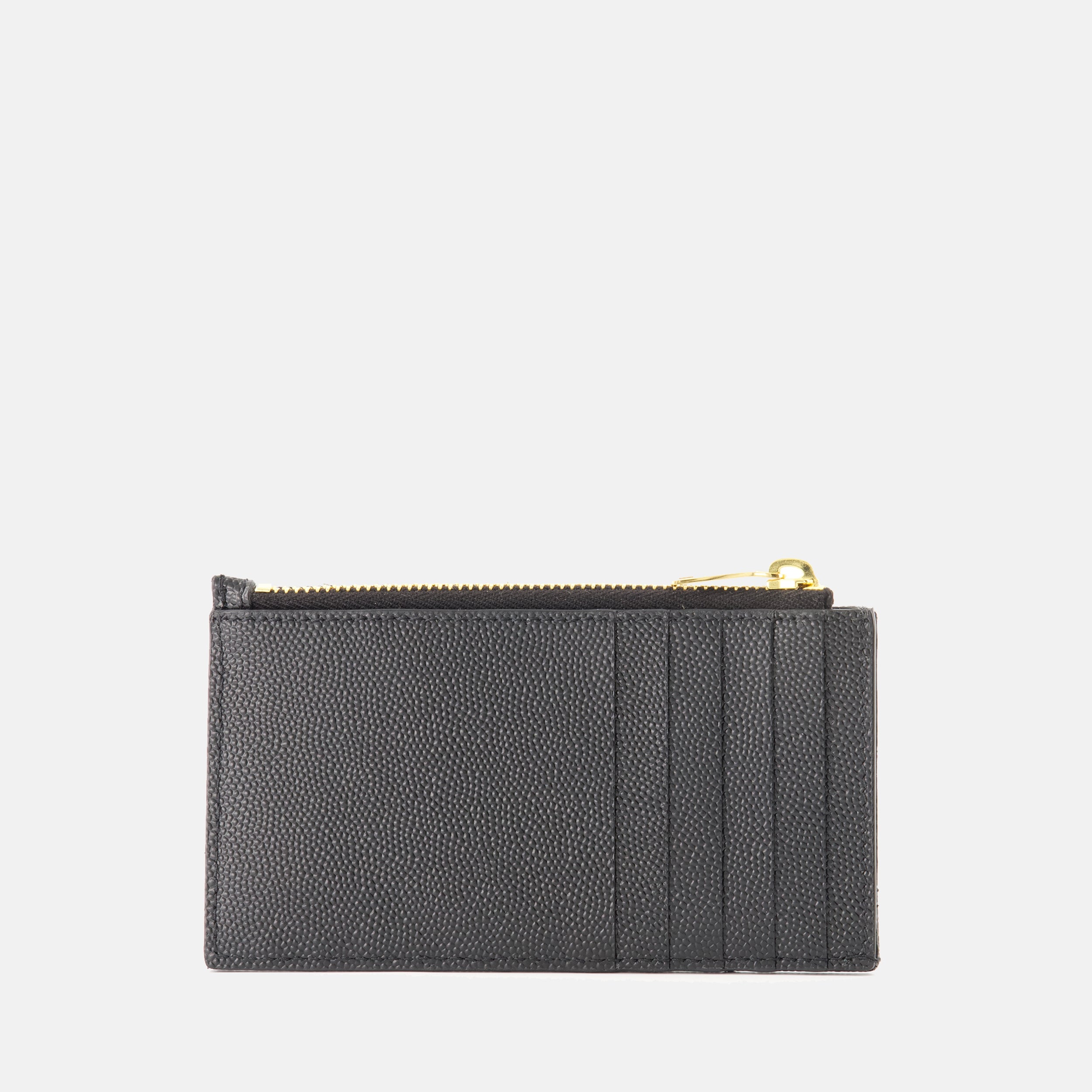 Cassandre wallet, Yves Saint Laurent, black textured leather, luxury accessories, fashion wallet