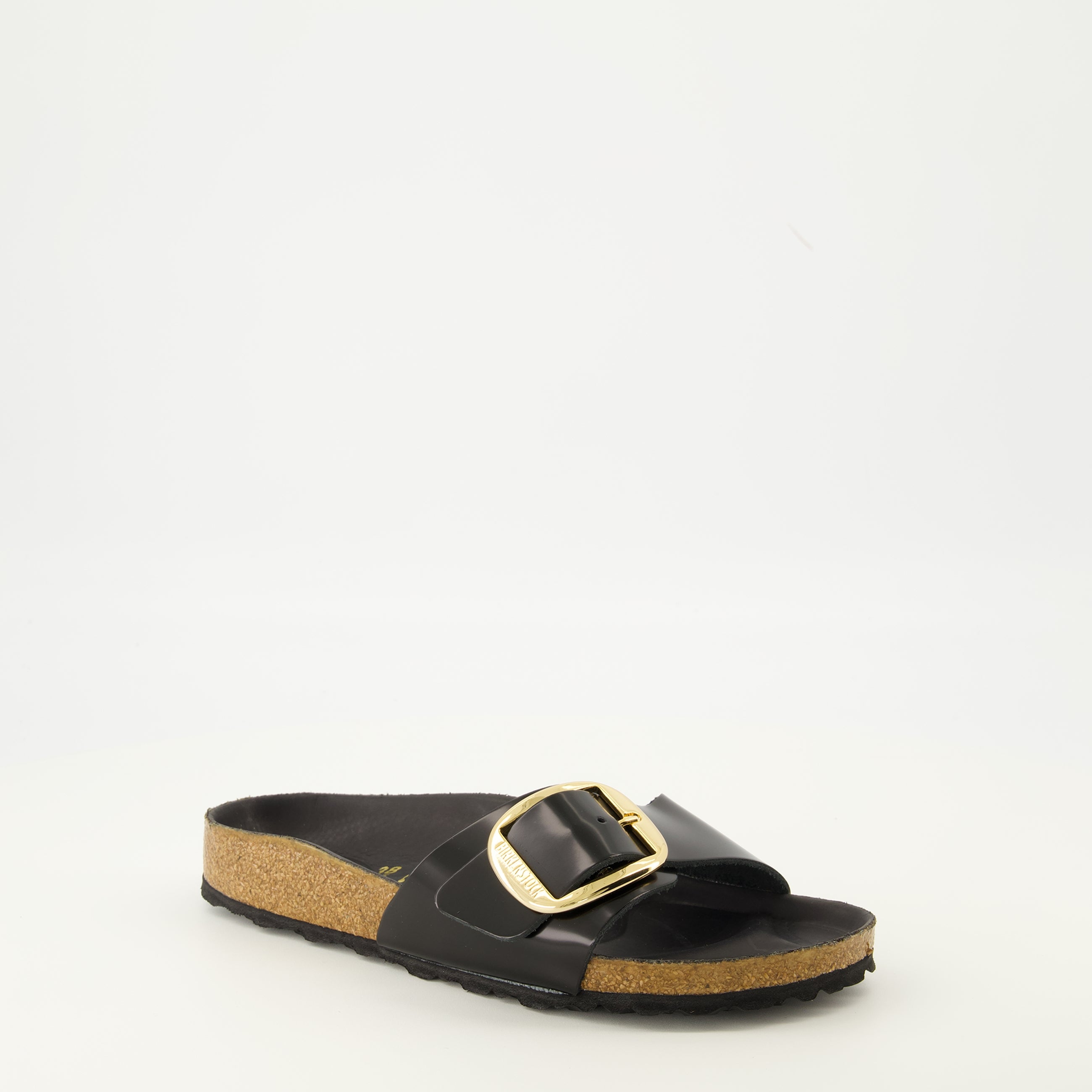 Birkenstock sandals, Madrid Big Buckle, glossy leather sandals, comfortable footwear, adjustable sandals