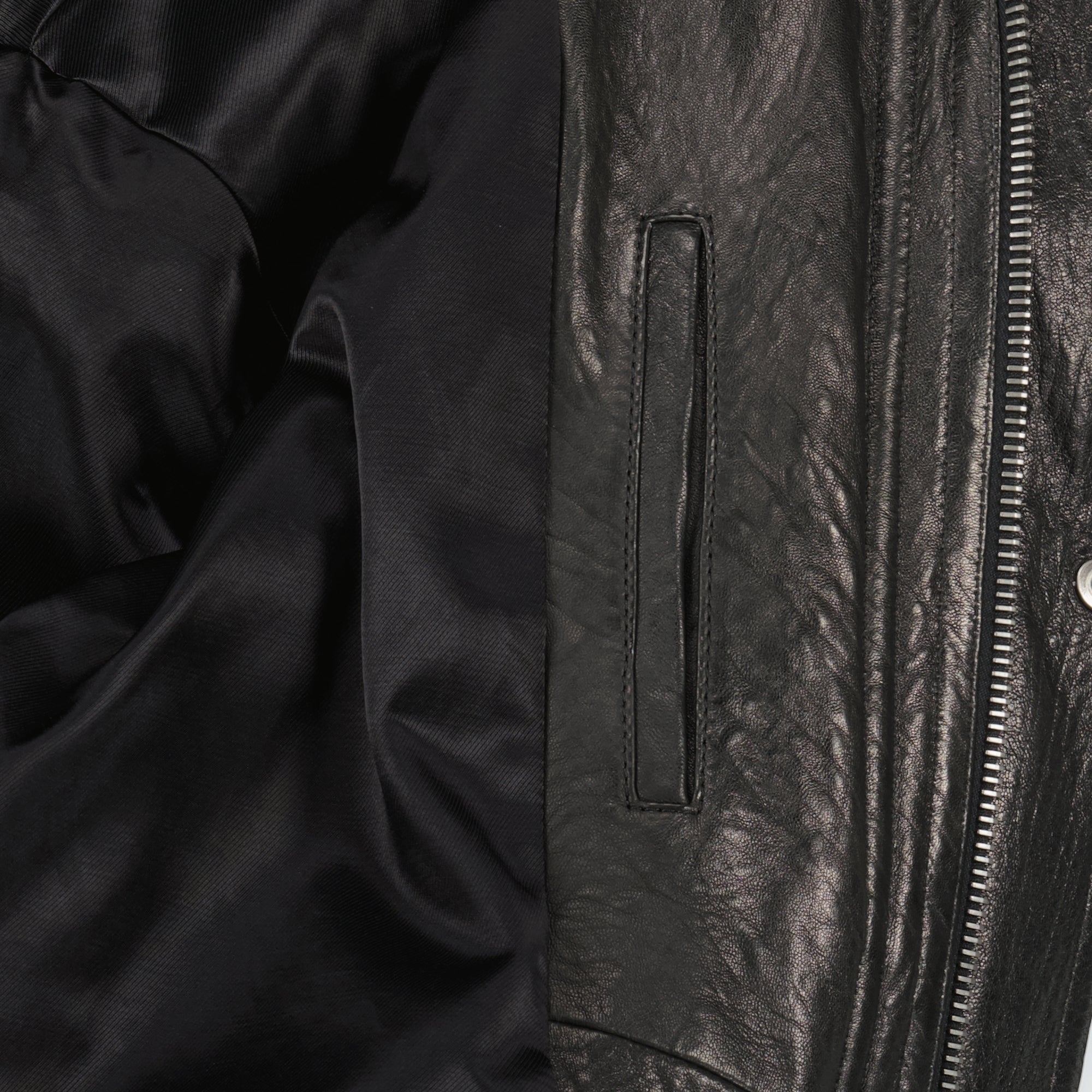 black bomber jacket, lambskin jacket, Saint Laurent outerwear, men's leather jacket, designer bomber jacket