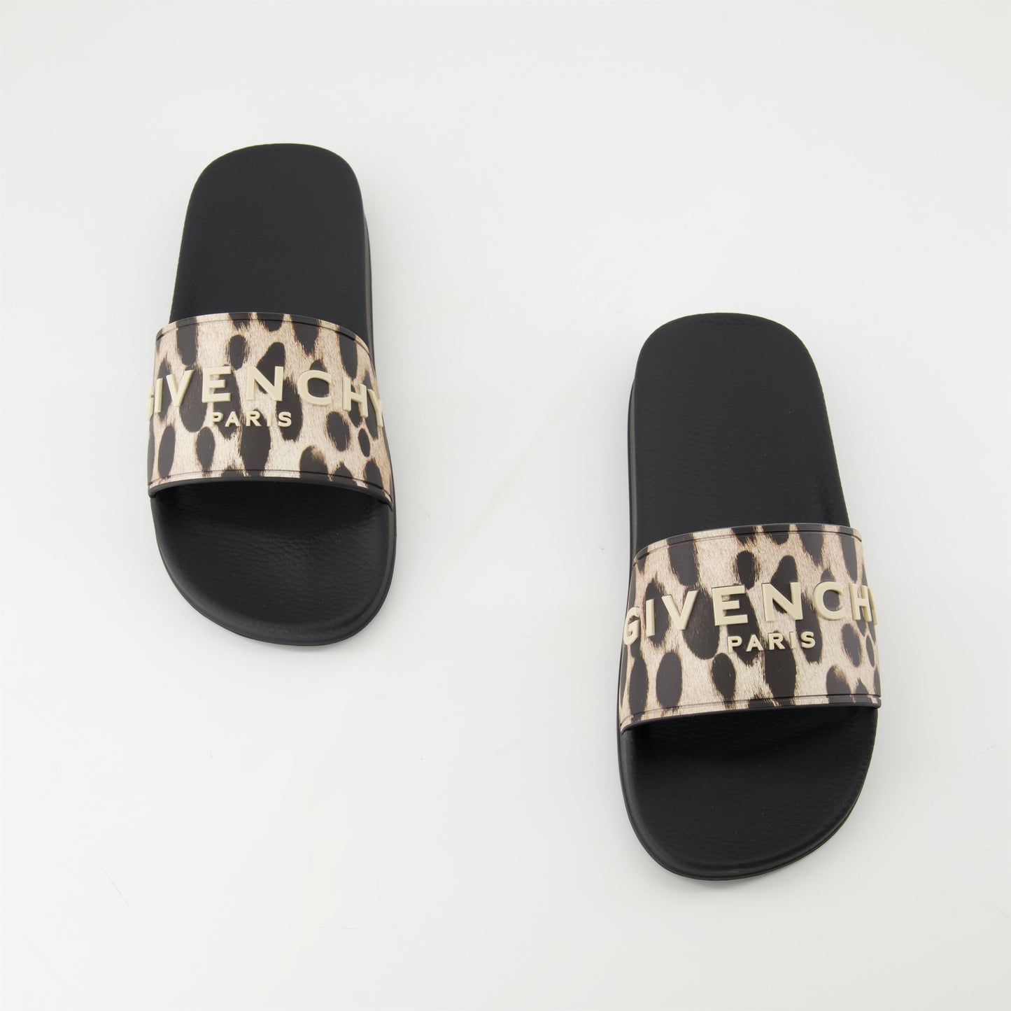 leopard print slides, Givenchy slides, rubber sandals, Spring-Summer 2025 fashion, molded sole sandals