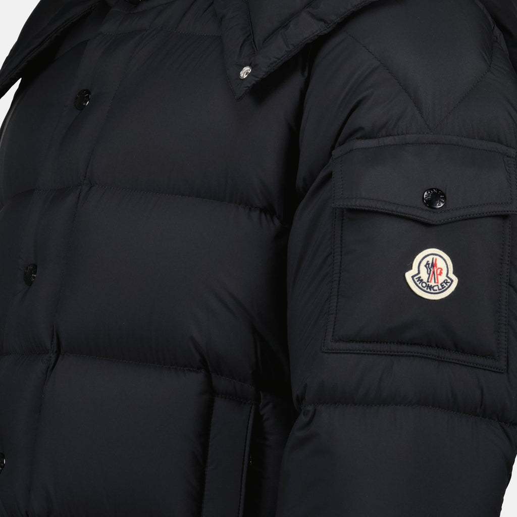Moncler down jacket, Maya 70 jacket, black nylon jacket, men's outerwear, luxury outerwear