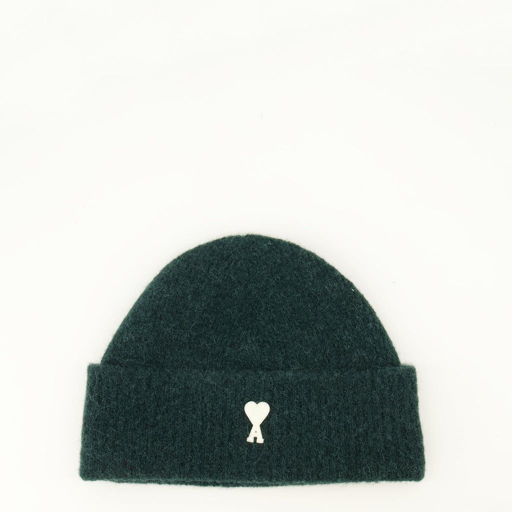 Berretto verde in maglia di alpaca