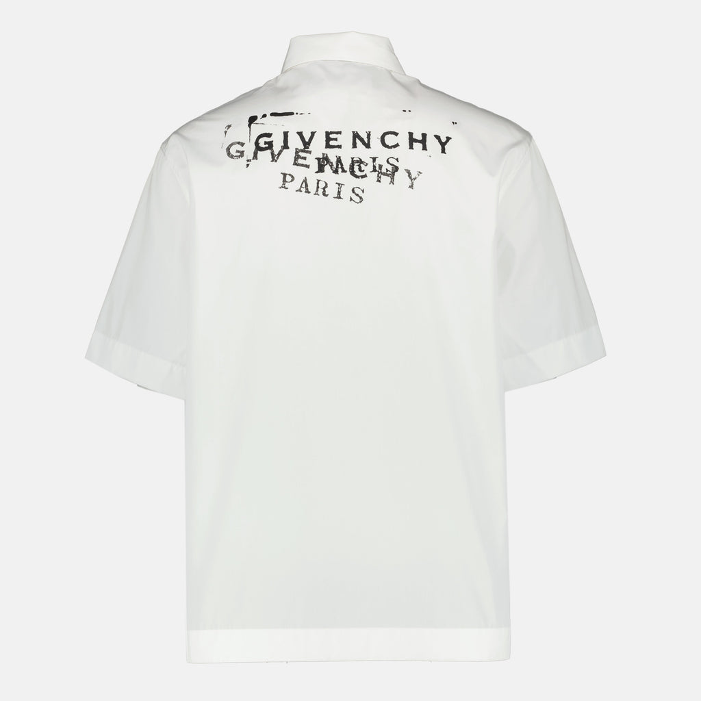 Givenchy shirt, cotton poplin shirt, white short sleeve shirt, designer menswear, casual chic shirt