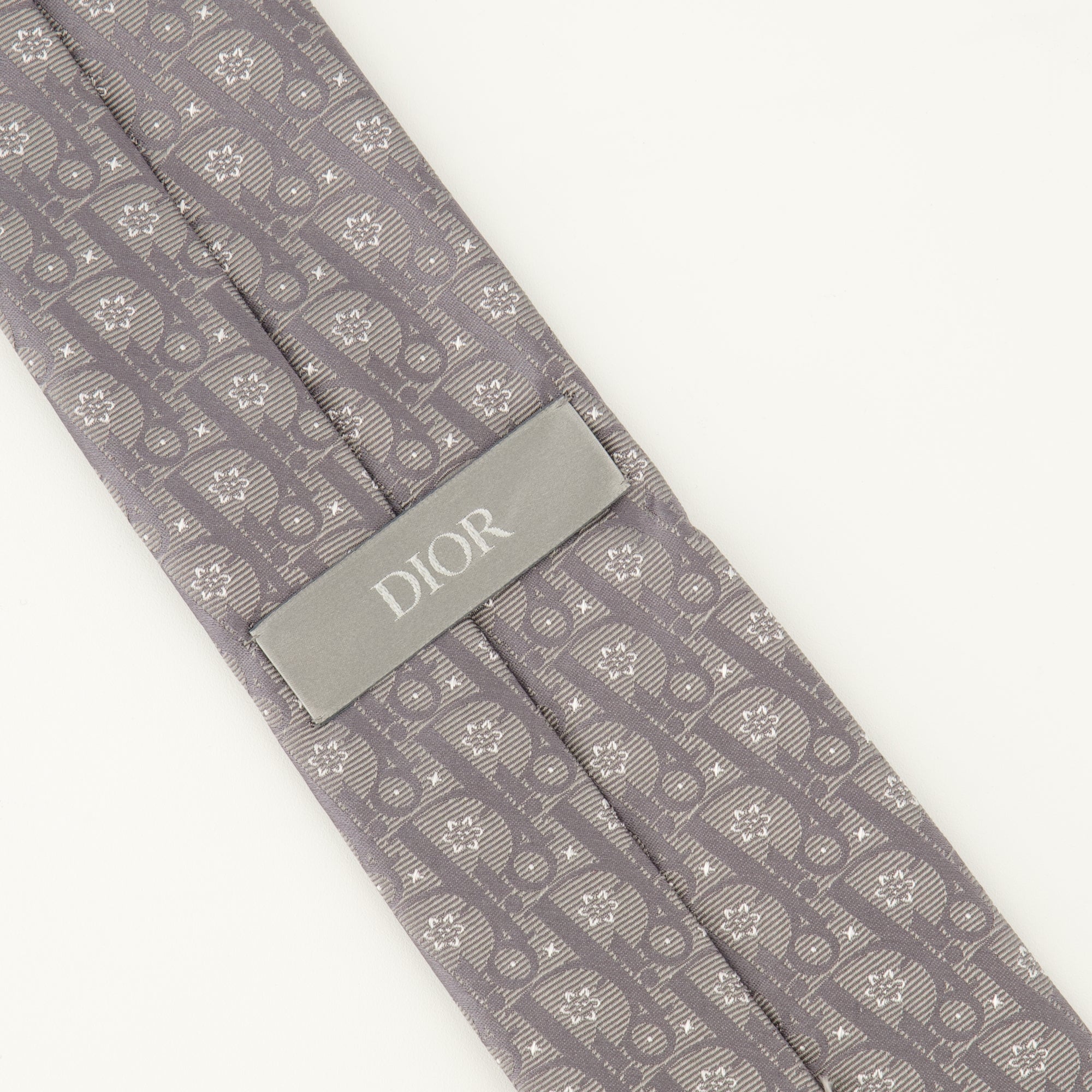 Dior tie, Oblique Revival tie, gray silk tie, luxury ties, men's accessories