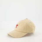 AMI de coeur cap, beige cap, unisex accessories, designer caps, casual wear