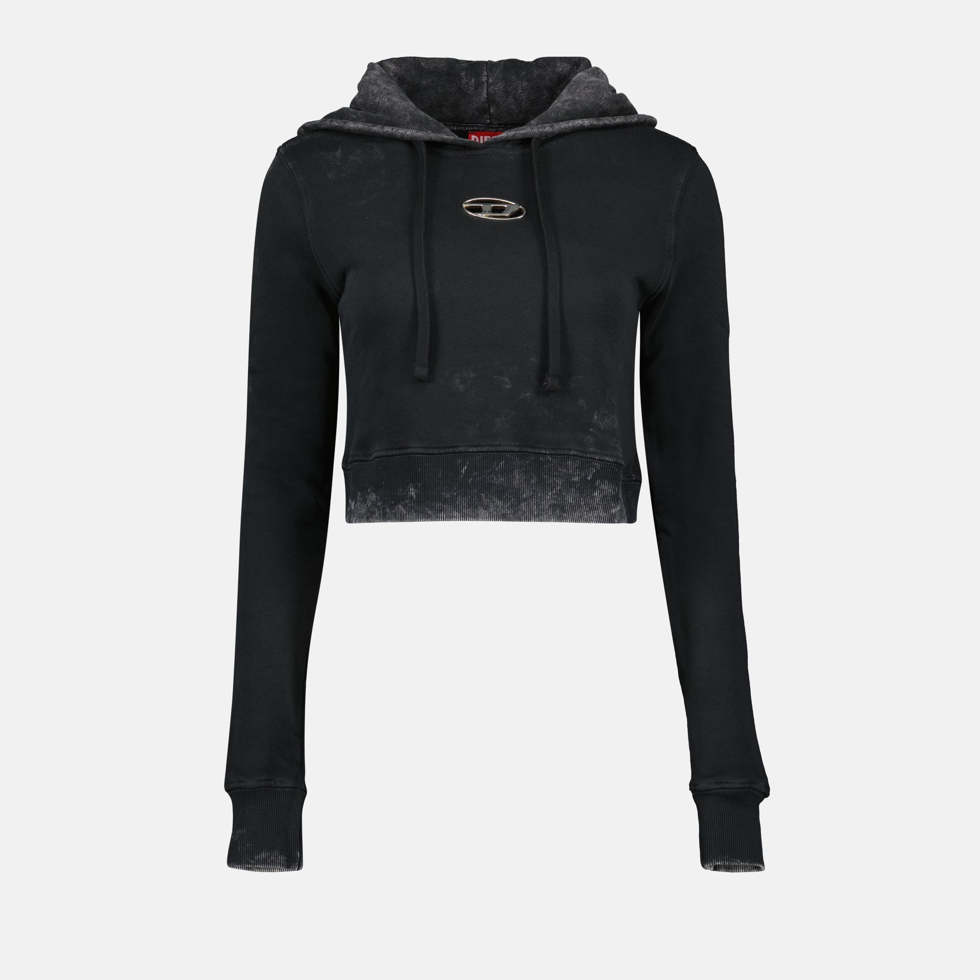 Image du Hoodie Noir F-Slimmy-Hood-P5 par Diesel pour Femmes - Saison Automne-Hiver 2024 - Vue de Face