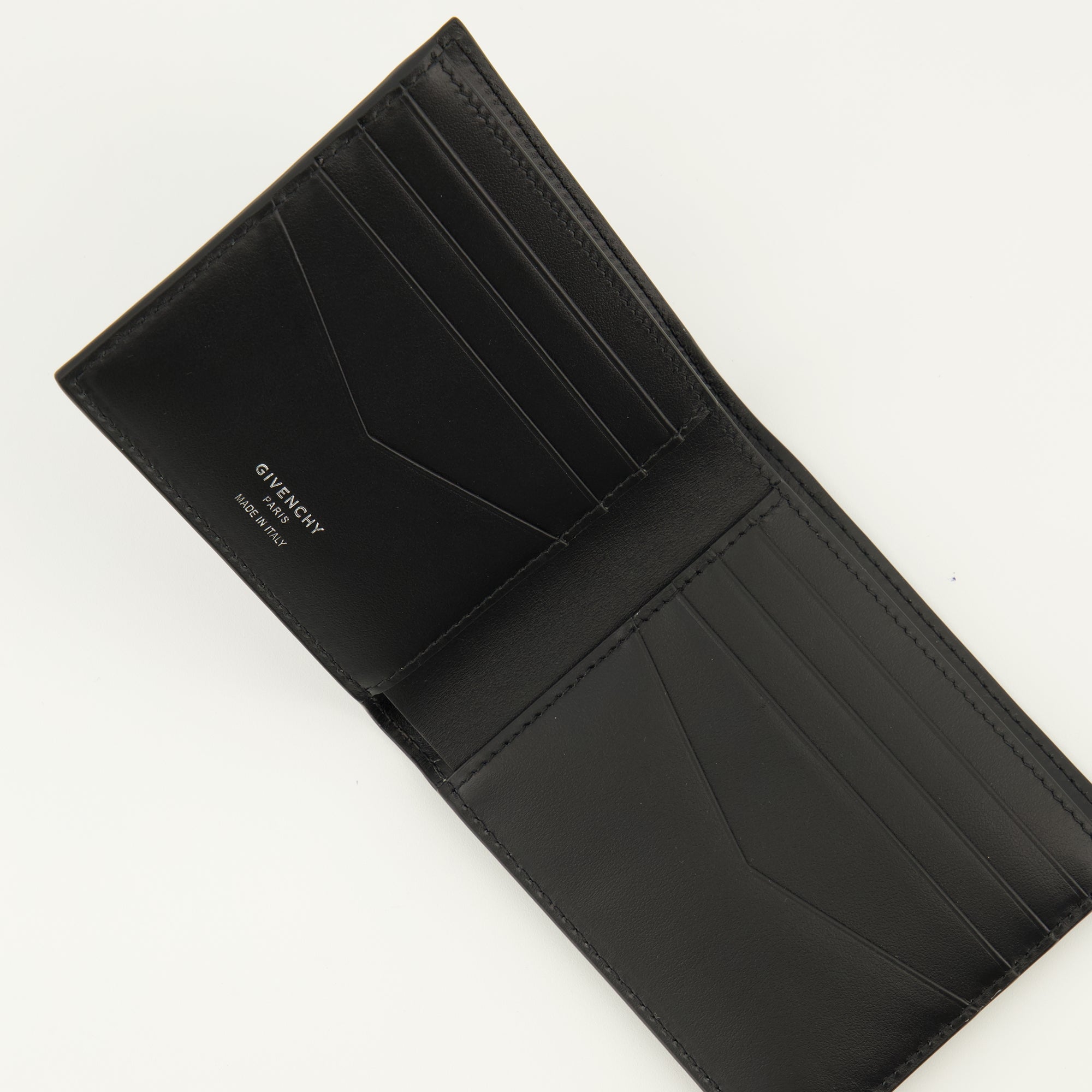 Image of Black Leather Wallet by Givenchy for Men - Season Spring-Summer 2026 - Detail View 1