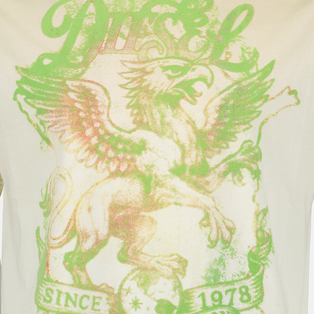 Image of Green Printed T-Shirt by Diesel for Men - Season Spring-Summer 2026 - Detail View 2