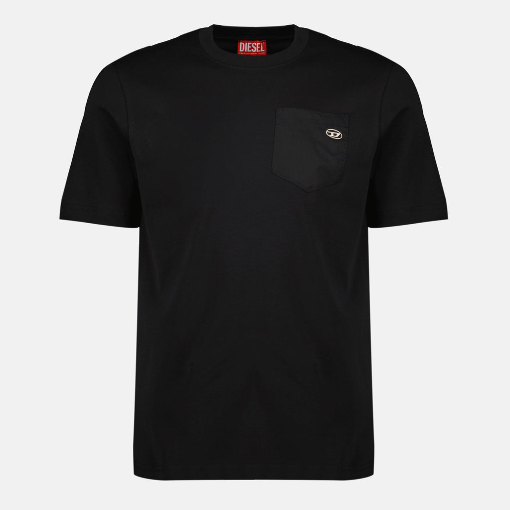ディーゼルのメンズ用T-アジャストブラックTシャツの画像 - シーズン春夏2026 - 前面図