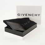 Givenchy card holder, 4G card holder, black leather wallet, grained calf leather, men's accessories