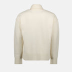 Ami Paris sweater, beige knitted sweater, unisex wool pullover, Ami de Coeur, roll neck sweater
